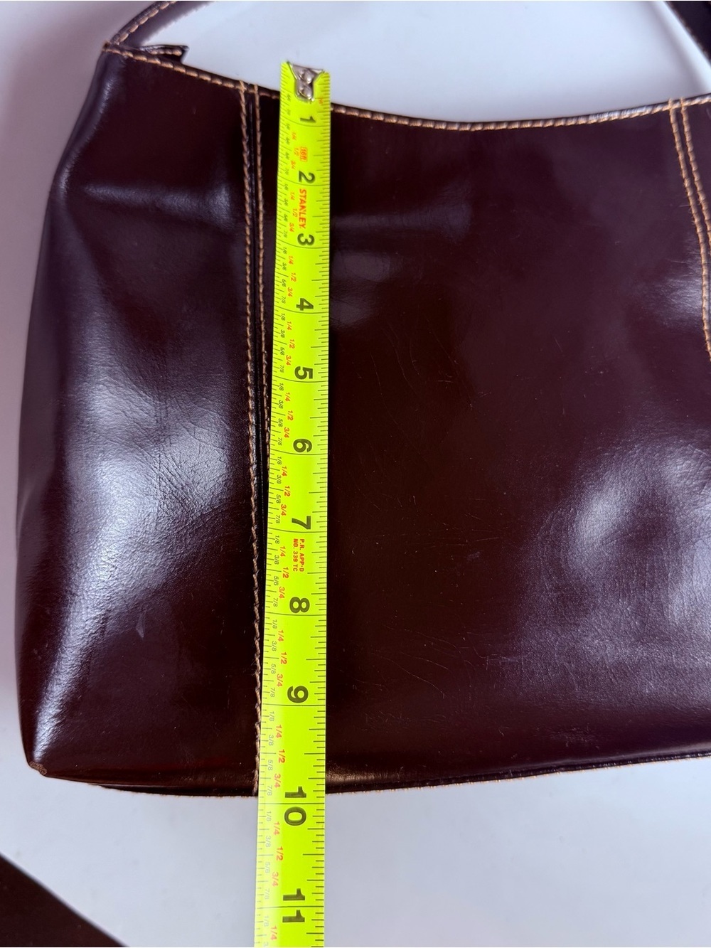 vtg Y2K DESMO Italian Brown Leather Shoulder Bag Hobo Minimalist Baguette - Picture 6 of 10